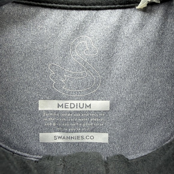 Swannies Pullover Mens Medium Gray 1/4 Zip Mock Neck Golf Stretch Top Athletic - Picture 2 of 6